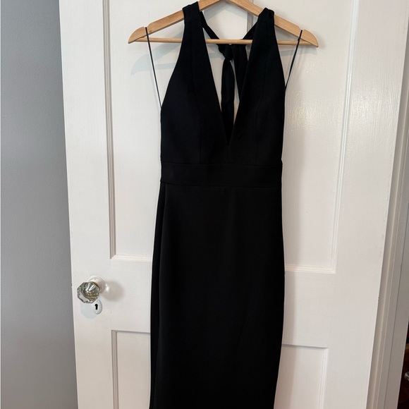 Dress the Population Vanessa Halter Body-Con Midi Dress Black NWT XXS 2XS - Picture 4 of 8